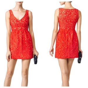 Shoshanna Red Lace Dress